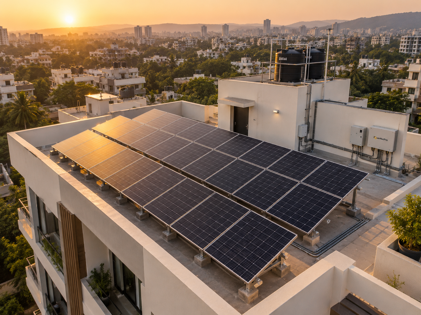 Rooftop solar array